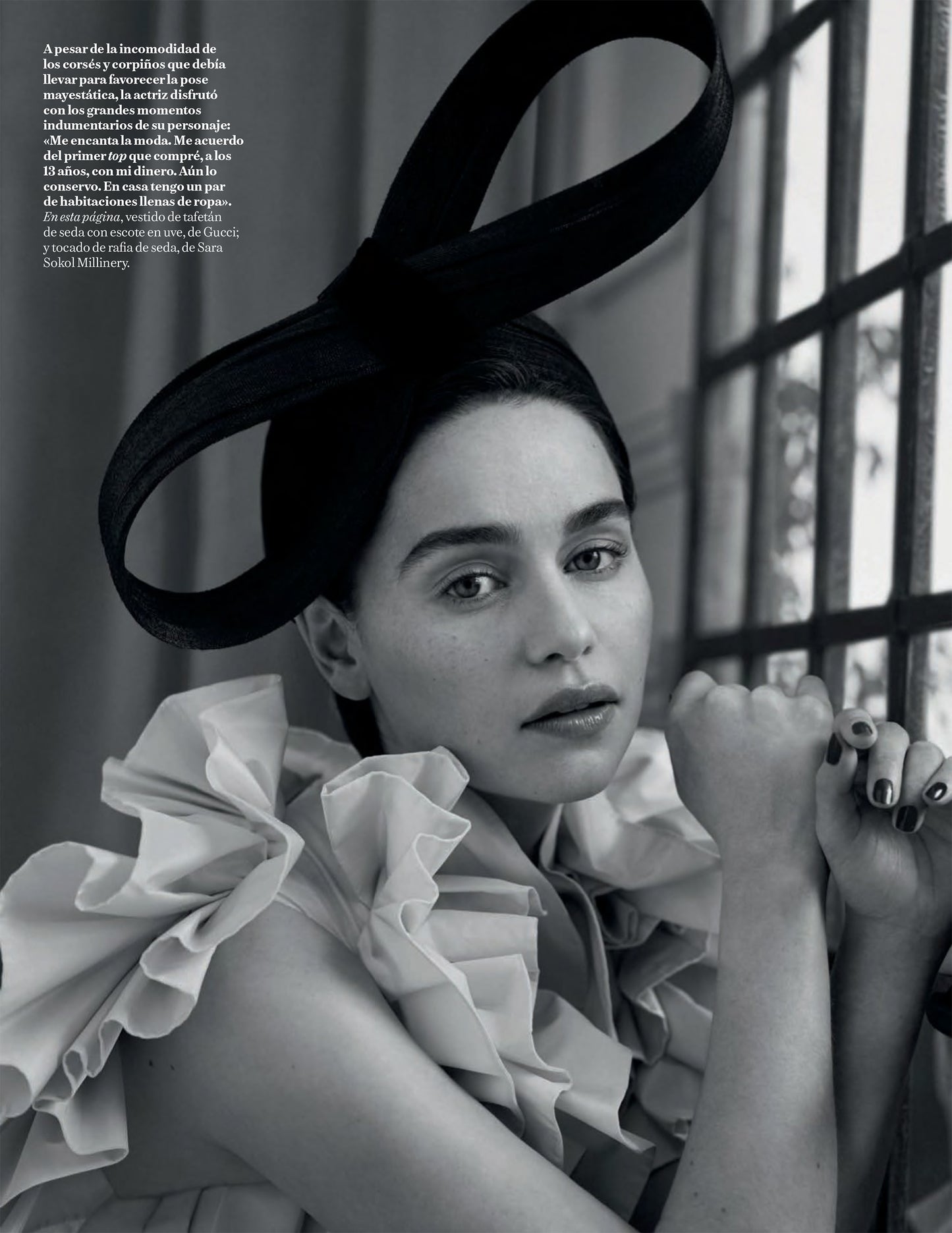 Emilia Clarke - Vogue Spain - May 2019 "Black Bow Turban"