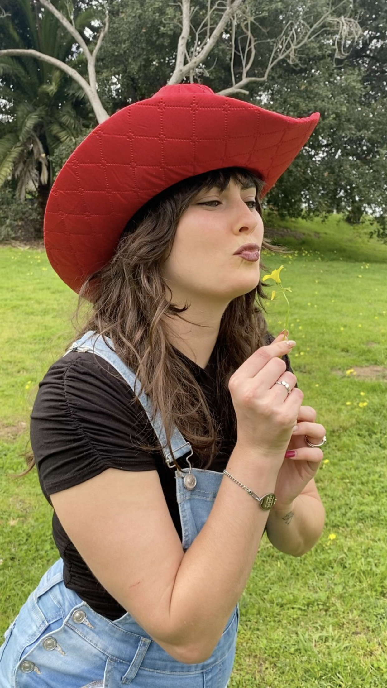 Red Puffer Cowboy Hat