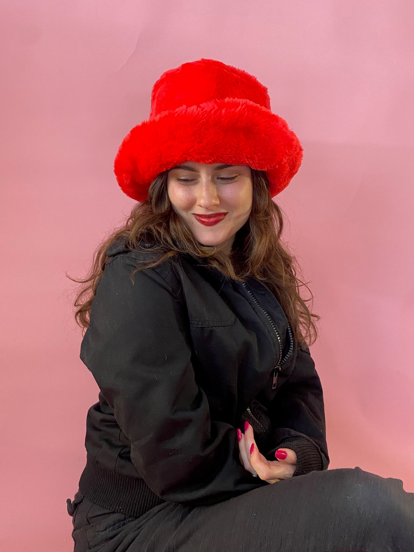 Elmo's Faux Fur Bucket Hat