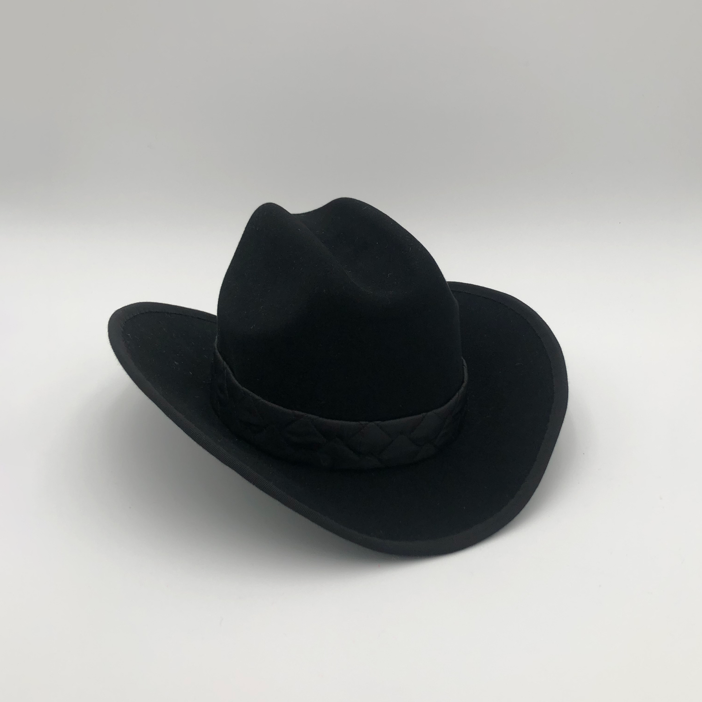 Black Felt Cowboy Hat with Puffer Band