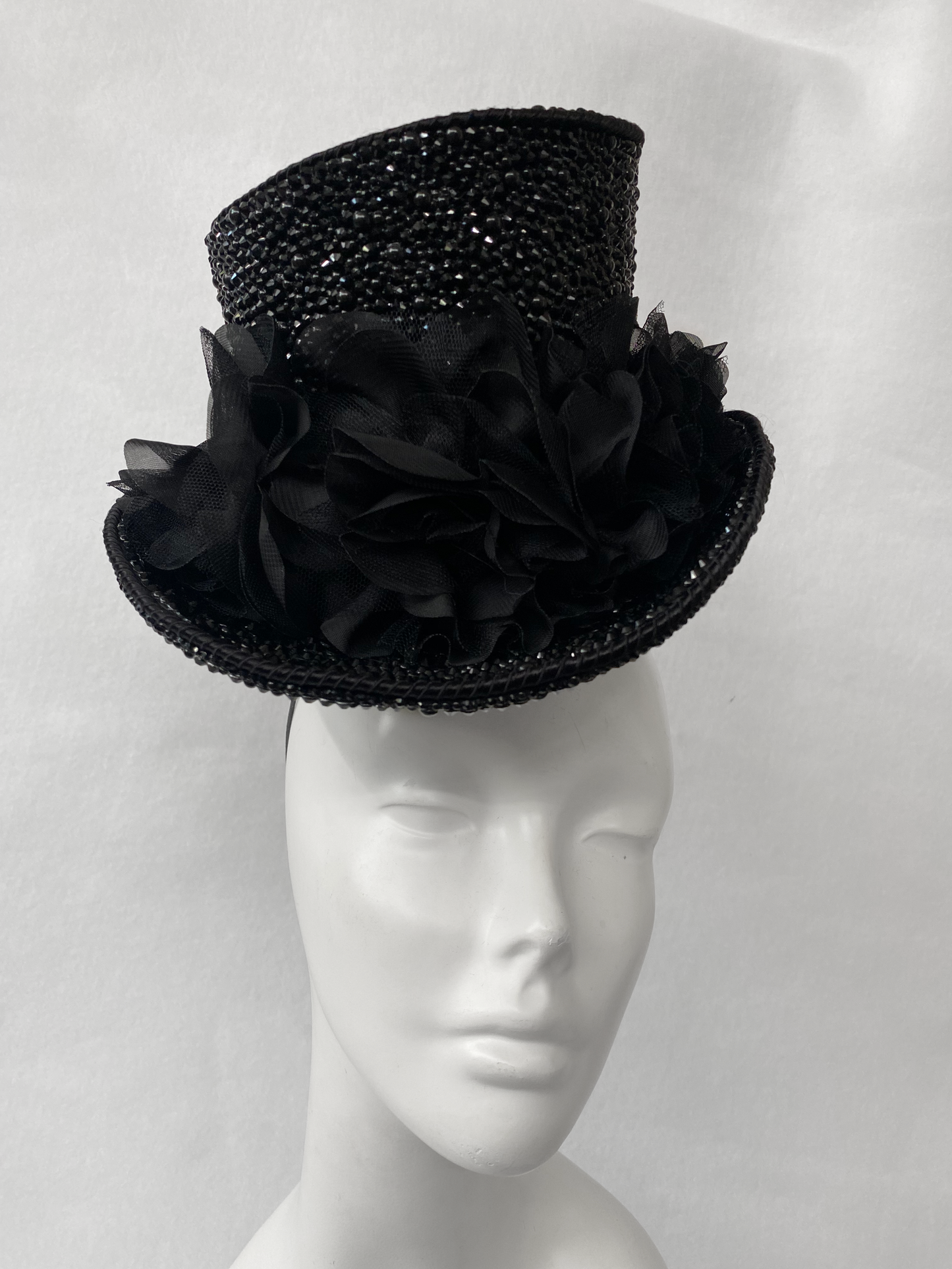 Black Crystal Pearl Top Hat