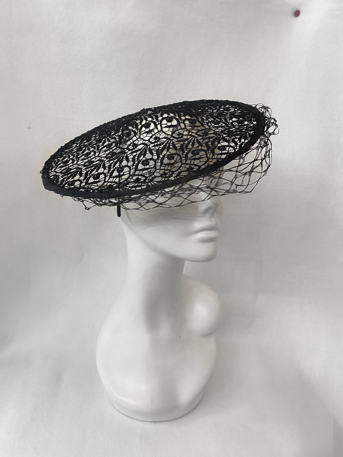 Black Lace Veiled Saucer