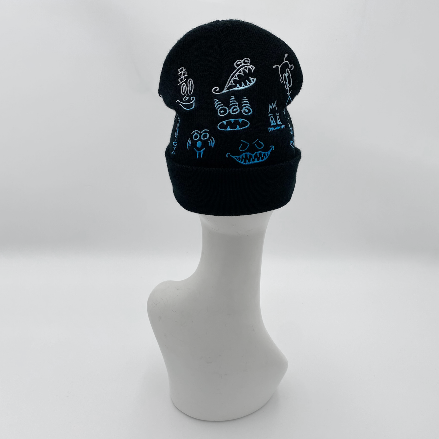 Blue Ombre Doodle Beanie