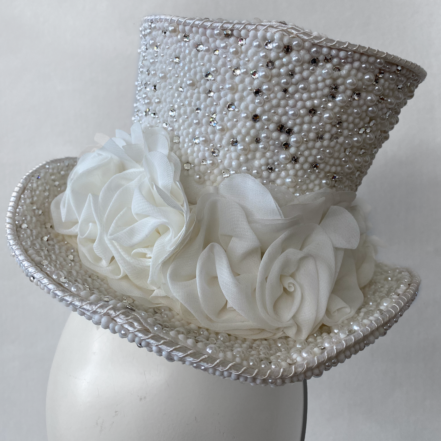 Pearl Crystal Top Hat