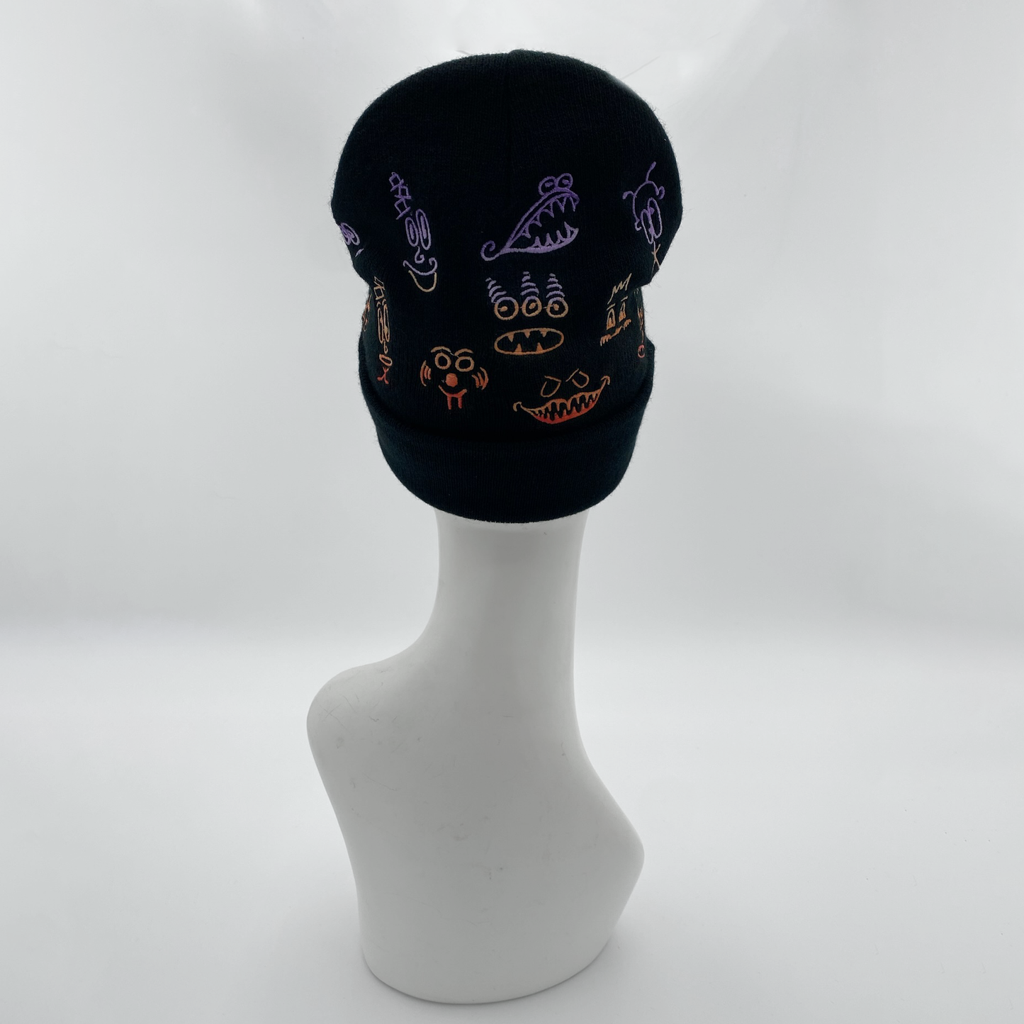 Purple Orange Ombre Doodle Beanie