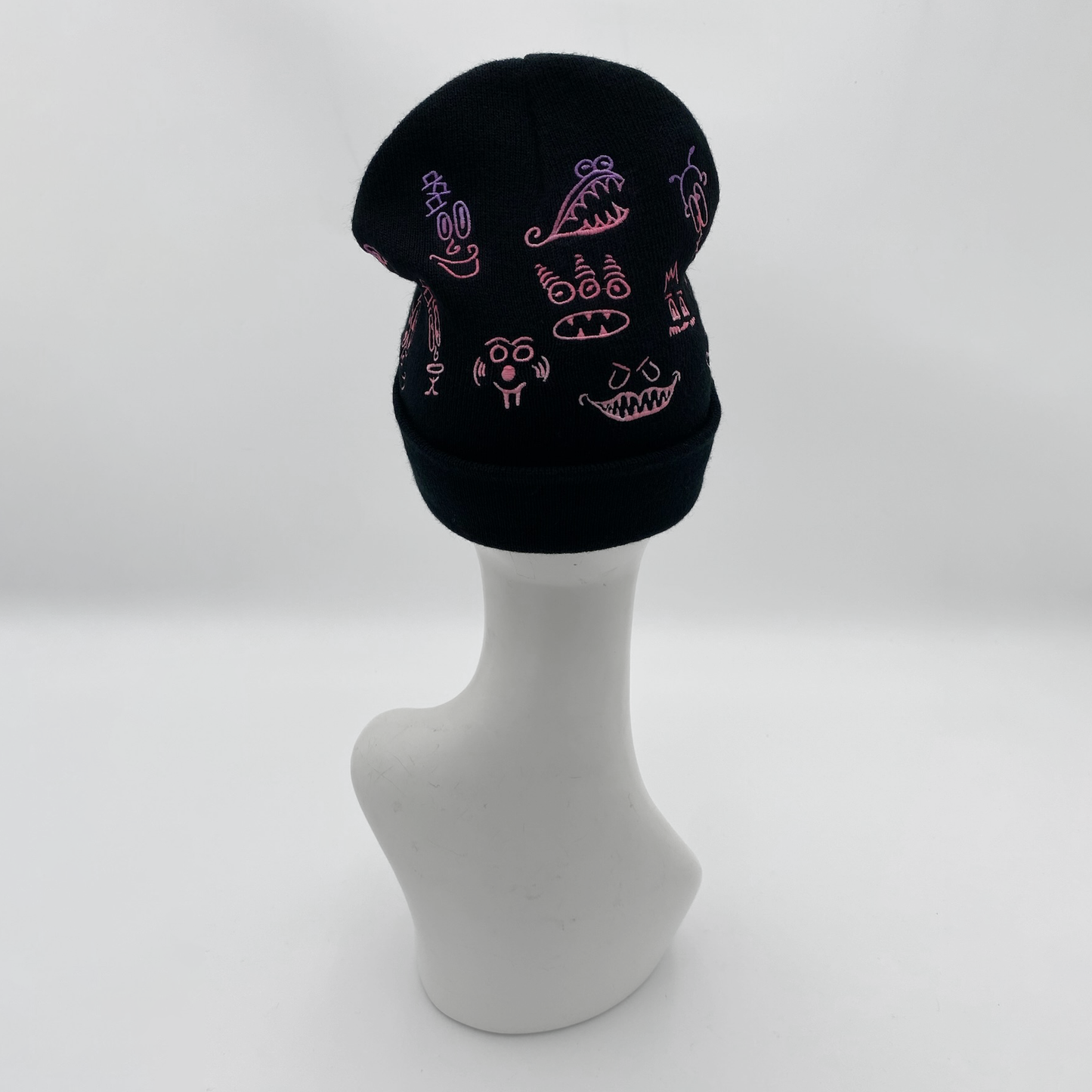 Pink Purple Ombre Doodle Beanie