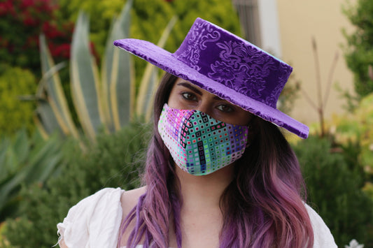 Purple Square Tetris Hat