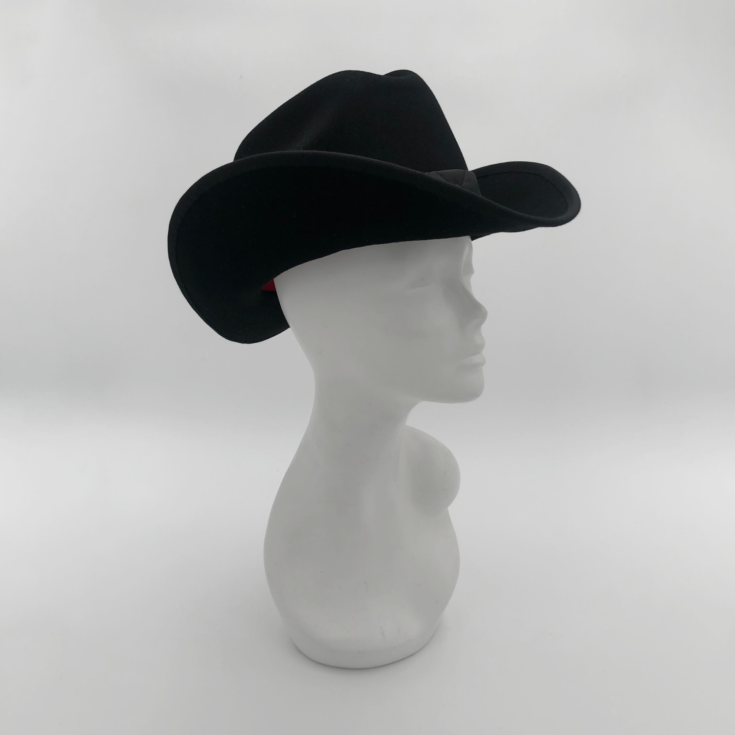 Black Felt Cowboy Hat with Puffer Band