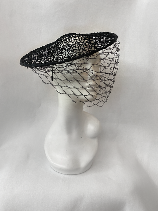 Black Lace Veiled Saucer